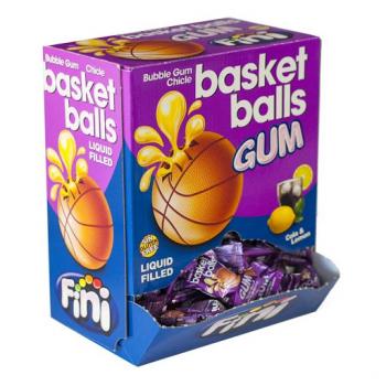 Fini BASKETBALL Bubble Gum/Kaugummi flüssige füllung - 200 Stück einzelpack